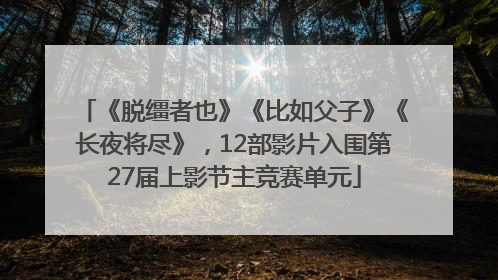 《脱缰者也》《比如父子》《长夜将尽》，12部影片入围第27届上影节主竞赛单元