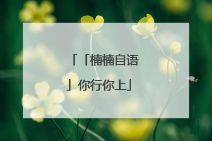 「楠楠自语」你行你上