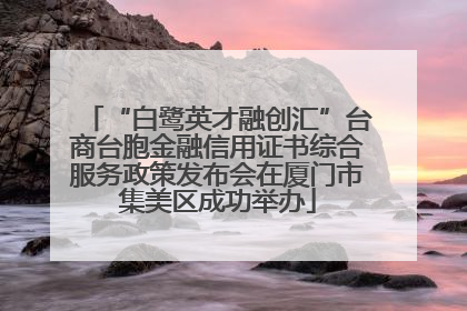 “白鹭英才融创汇”台商台胞金融信用证书综合服务政策发布会在厦门市集美区成功举办