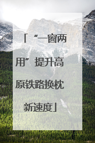 “一窗两用”提升高原铁路换枕新速度