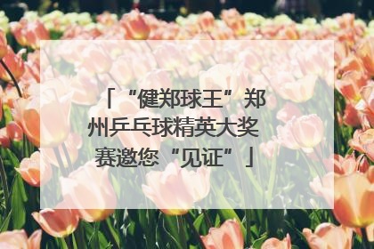 “健郑球王”郑州乒乓球精英大奖赛邀您“见证”