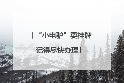 “小电驴”要挂牌 记得尽快办理