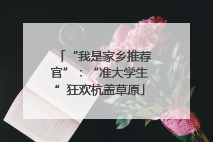 “我是家乡推荐官”：“准大学生”狂欢杭盖草原