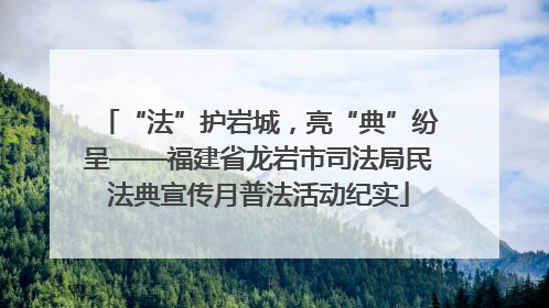 “法”护岩城，亮“典”纷呈——福建省龙岩市司法局民法典宣传月普法活动纪实