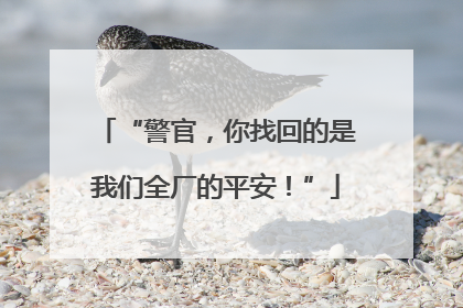 “警官，你找回的是我们全厂的平安！”