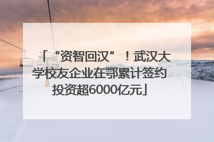 “资智回汉”!武汉大学校友企业在鄂累计签约投资超6000亿元