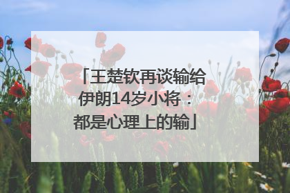 王楚钦再谈输给伊朗14岁小将：都是心理上的输