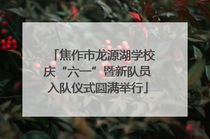 焦作市龙源湖学校庆“六一”暨新队员入队仪式圆满举行