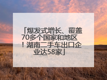 爆发式增长、覆盖70多个国家和地区！湖南二手车出口企业达58家