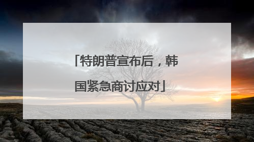 特朗普宣布后，韩国紧急商讨应对