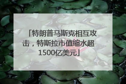 特朗普马斯克相互攻击，特斯拉市值缩水超1500亿美元