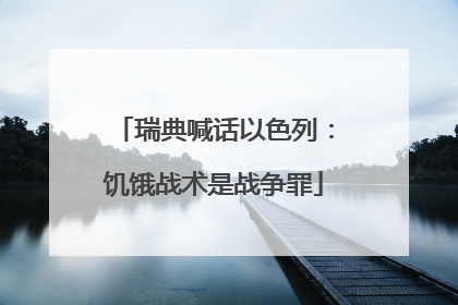 瑞典喊话以色列：饥饿战术是战争罪