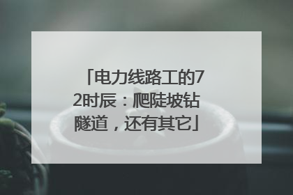 电力线路工的72时辰：爬陡坡钻隧道，还有其它