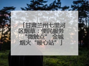 甘肃兰州七里河区烟草：便民服务“微触点” 金城烟火“暖心站”