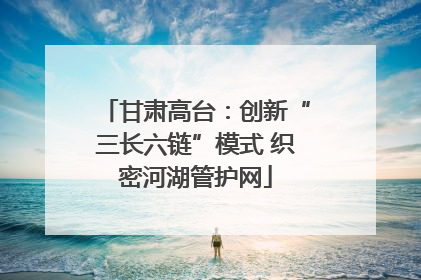 甘肃高台：创新“三长六链”模式 织密河湖管护网
