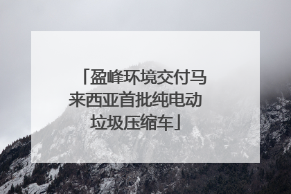 盈峰环境交付马来西亚首批纯电动垃圾压缩车