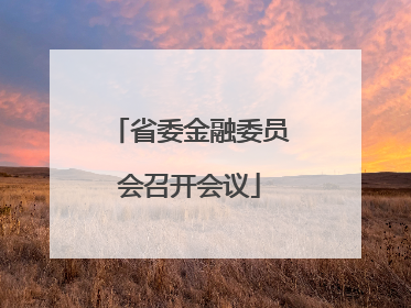 省委金融委员会召开会议