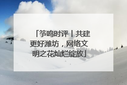 筝鸣时评丨共建更好潍坊，网络文明之花灿烂绽放