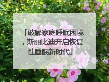 破解家庭睡眠困境，斯丽比迪开启恢复性睡眠新时代