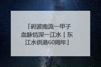碧波南流一甲子 血脉情深一江水｜东江水供港60周年