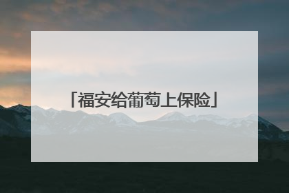 福安给葡萄上保险