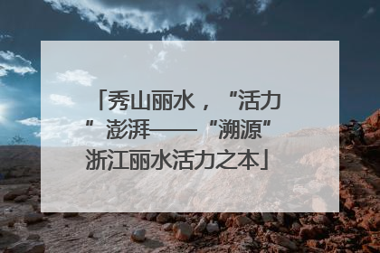 秀山丽水，“活力”澎湃——“溯源”浙江丽水活力之本
