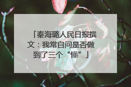 秦海璐人民日报撰文：我常自问是否做到了三个“懂”