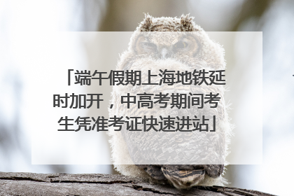 端午假期上海地铁延时加开，中高考期间考生凭准考证快速进站