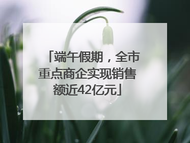 端午假期，全市重点商企实现销售额近42亿元
