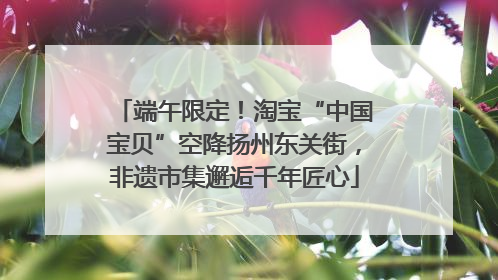 端午限定！淘宝“中国宝贝”空降扬州东关街，非遗市集邂逅千年匠心