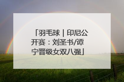羽毛球｜印尼公开赛：刘圣书/谭宁晋级女双八强