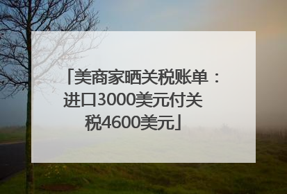 美商家晒关税账单：进口3000美元付关税4600美元