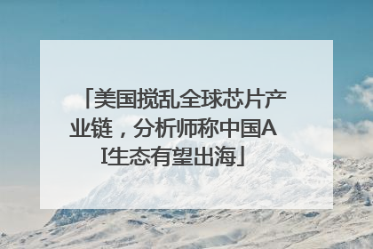 美国搅乱全球芯片产业链，分析师称中国AI生态有望出海
