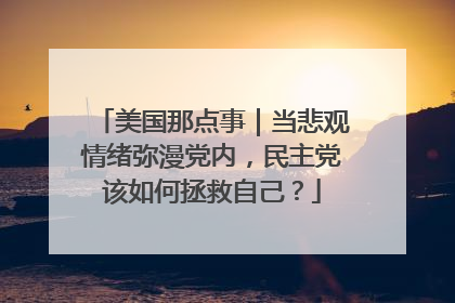 美国那点事｜当悲观情绪弥漫党内，民主党该如何拯救自己？