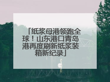 纸浆母港领跑全球！山东港口青岛港再度刷新纸浆装箱新纪录