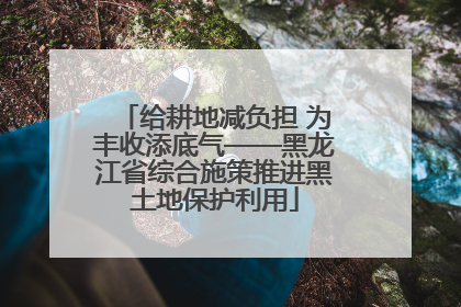 给耕地减负担 为丰收添底气——黑龙江省综合施策推进黑土地保护利用