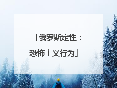 俄罗斯定性：恐怖主义行为