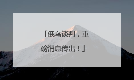 俄乌谈判，重磅消息传出！