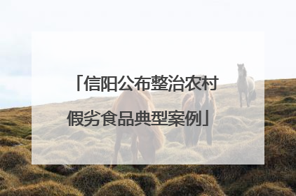 信阳公布整治农村假劣食品典型案例