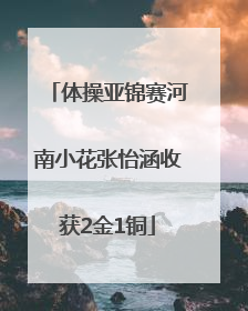 体操亚锦赛河南小花张怡涵收获2金1铜