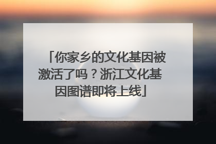 你家乡的文化基因被激活了吗？浙江文化基因图谱即将上线