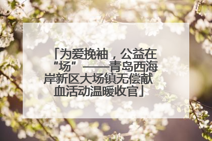 为爱挽袖，公益在“场”——青岛西海岸新区大场镇无偿献血活动温暖收官