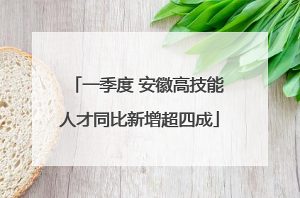一季度 安徽高技能人才同比新增超四成
