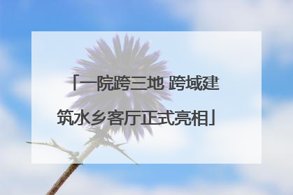 一院跨三地 跨域建筑水乡客厅正式亮相