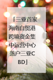 三亚首家海南自贸港跨境资金集中运营中心落户三亚CBD