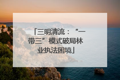 三明清流：“一带三”模式破局林业执法困境
