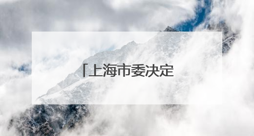 上海市委决定：张鸣履新