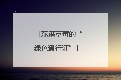 东港草莓的“绿色通行证”