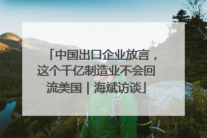 中国出口企业放言，这个千亿制造业不会回流美国｜海斌访谈