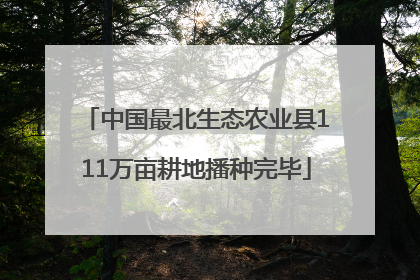 中国最北生态农业县111万亩耕地播种完毕
